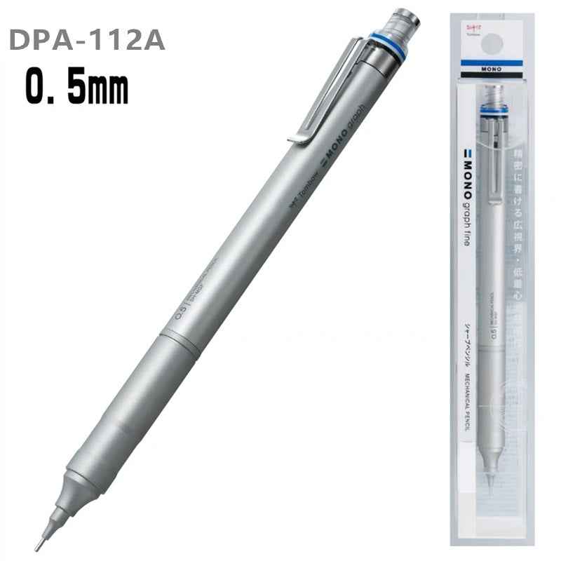 Tombow MONO Graph Fine Mechanical Pencil - 0.5 mm - Silver/Black
