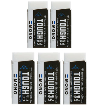 Tombow MONO TOUGH Break Resistant Plastic Eraser Small 5 Pack - TTpen