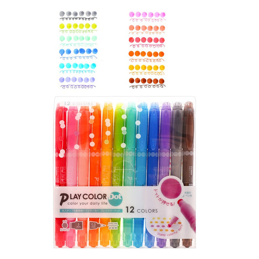 Tombow Play Color Dot Felt Tip Pen Set 3/12 Colors