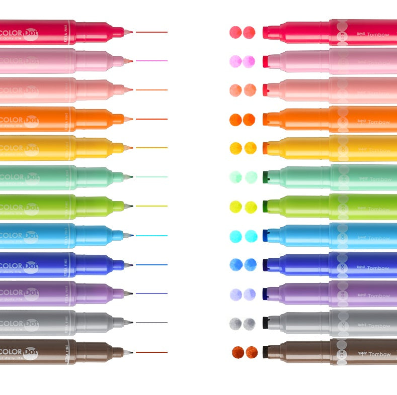 Tombow Play Color Dot Felt Tip Pen Set 3/12 Colors