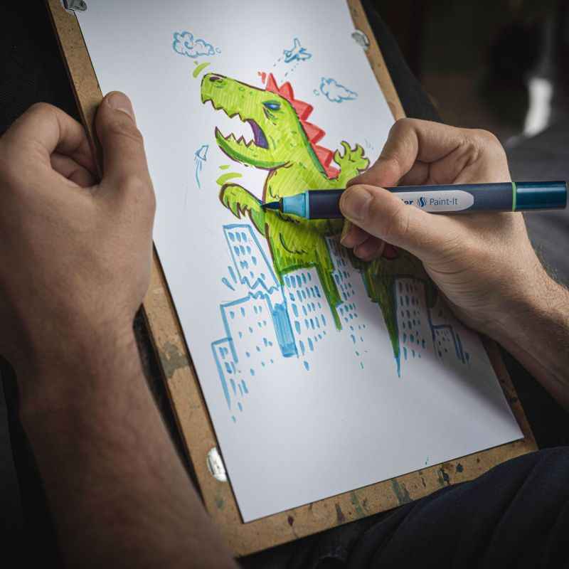 Schneider Twin Marker Paint-It 040 Brush & Round Tip 10 Colors(27 Pieces)