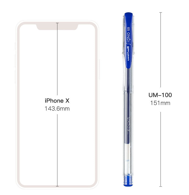 Uni-ball Signo UM-100 Gel Ink Pen - 0.5 mm -10Pcs