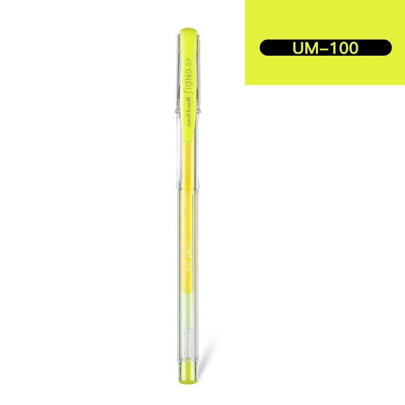 Uni-ball Signo UM-100 Gel Ink Pen - 0.7 mm -10Pcs Yellow
