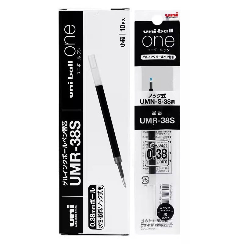 Uni-ball One UMR-38S Gel Pen Refill - 0.38mm - Black/Blue/Red Ink 10 Pack