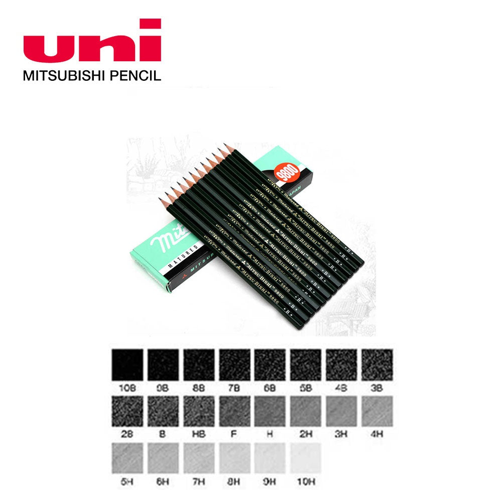 Mitsubishi 9800 Pencil - H-8H - 12 Pack