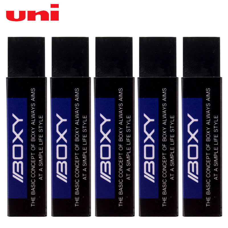 Uni Boxy Eraser - Black 6 Pack