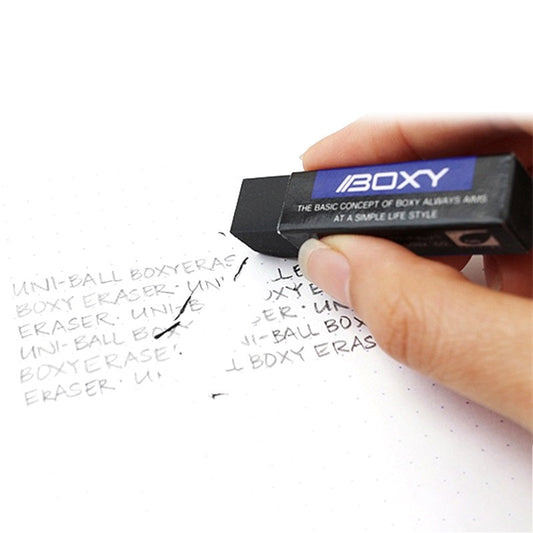 Uni Boxy Eraser - Black 6 Pack