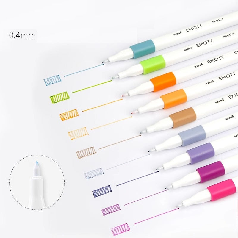 Uni EMOTT Water Based Felt-Tip Pen 10 Color Set