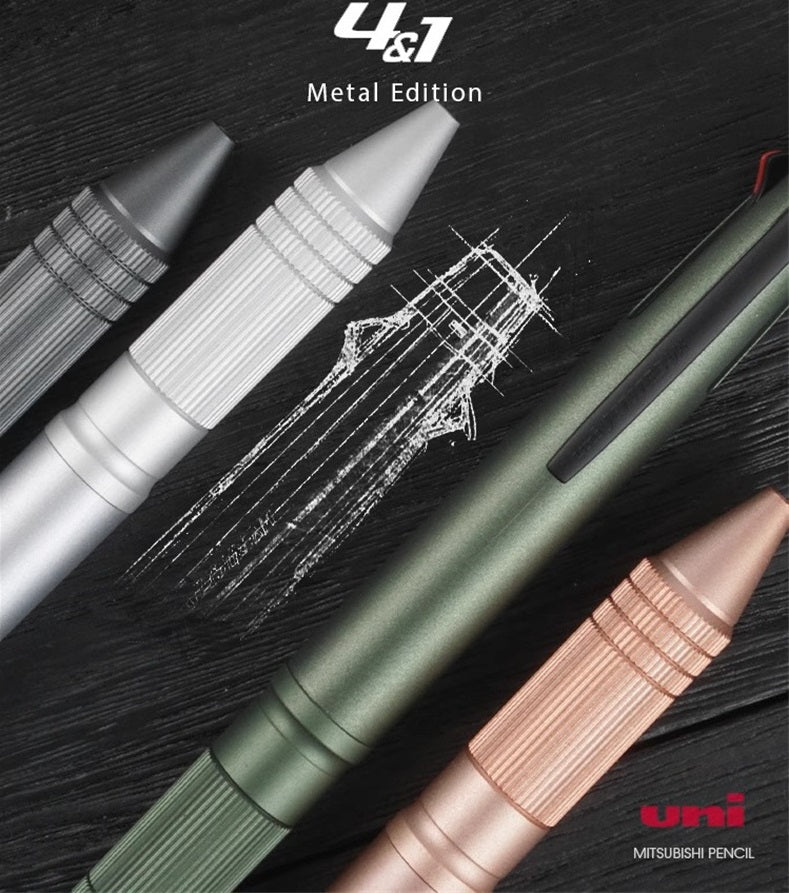 Uni Jetstream 4&1 Metal 0.5 mm Ballpoint Multifunctional Pen