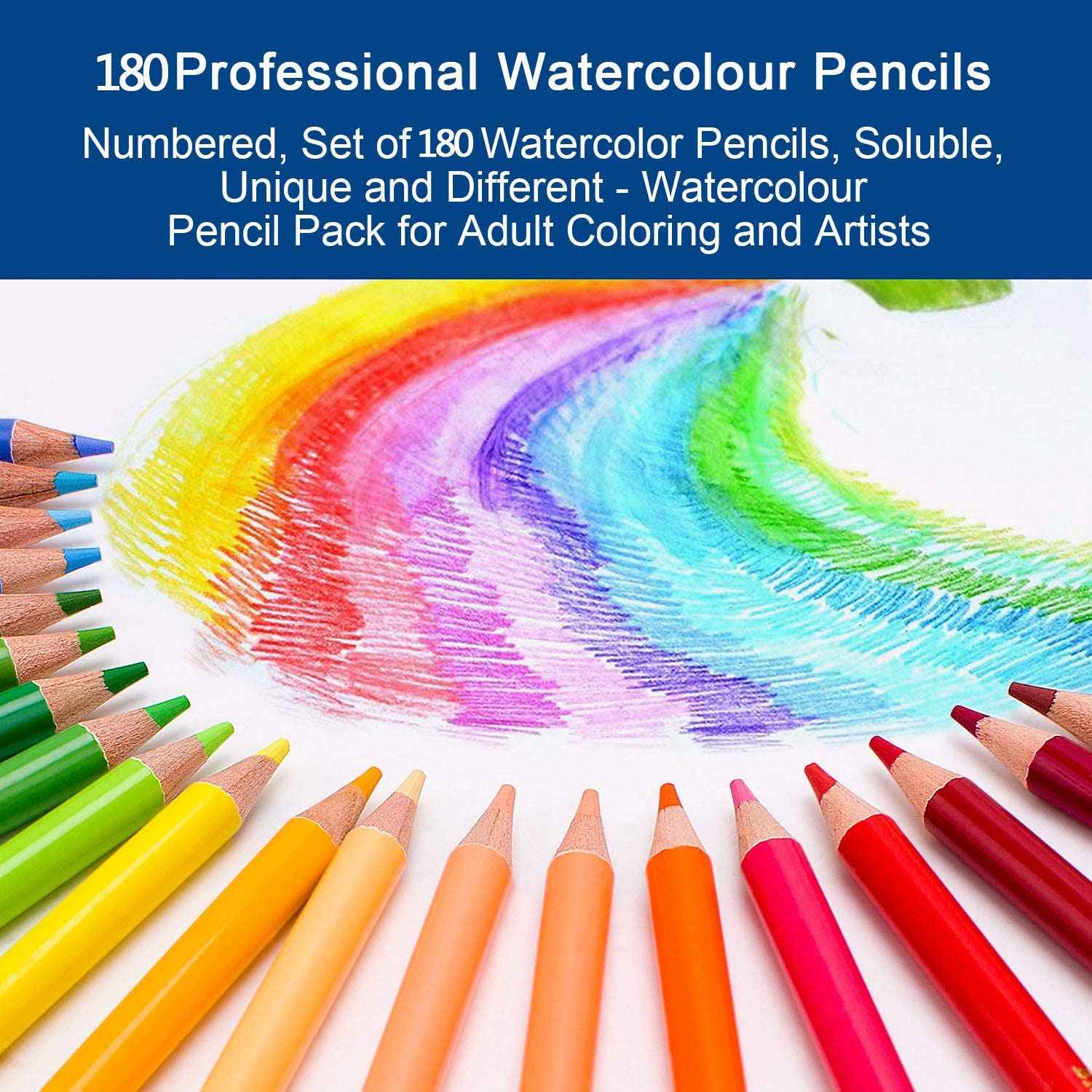 BRUTFUNER 180 Colors Watercolour Pencils Set for Drawing Sketching Shading Coloring - TTpen