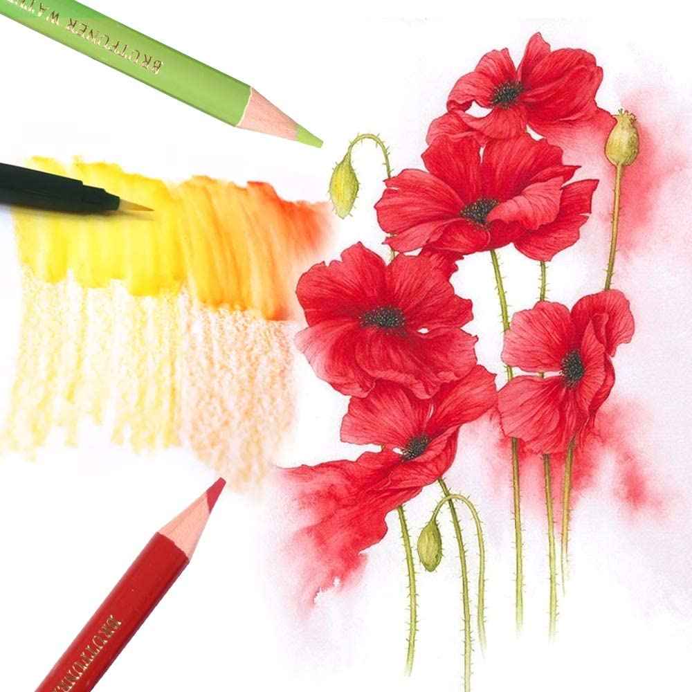 BRUTFUNER 72 Professional Watercolor Soluble Pencils Art Drawing Set - TTpen