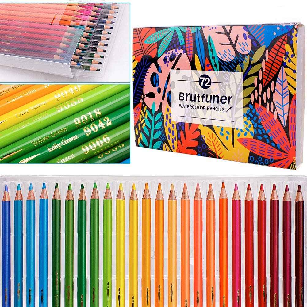 BRUTFUNER 72 Professional Watercolor Soluble Pencils Art Drawing Set - TTpen