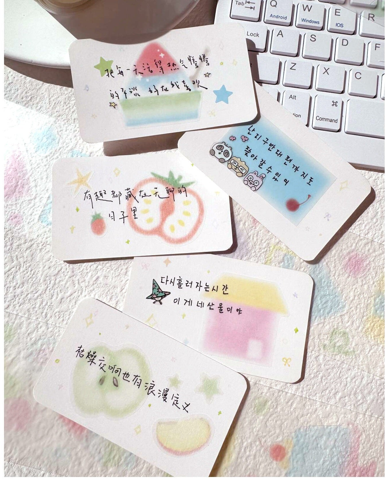 60mm Matte PET Gradient Washi Tape Set – 4 Rolls for Journaling,Scrapbooking