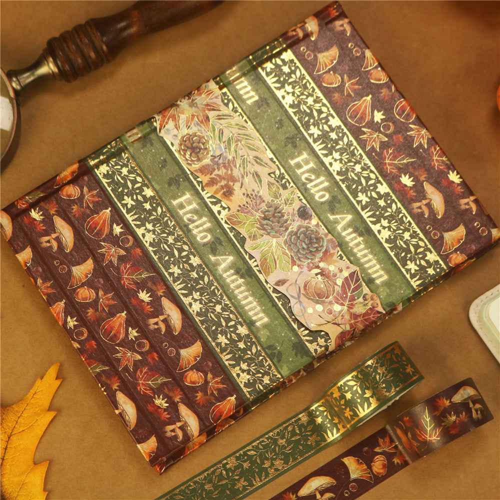 Hello Autumn Nature Metallic Foil Washi Tape Set 6 Rolls - TTpen