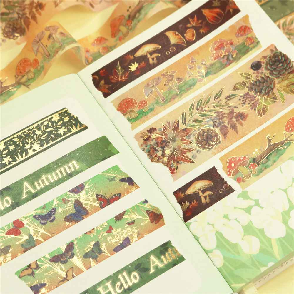 Hello Autumn Nature Metallic Foil Washi Tape Set 6 Rolls - TTpen