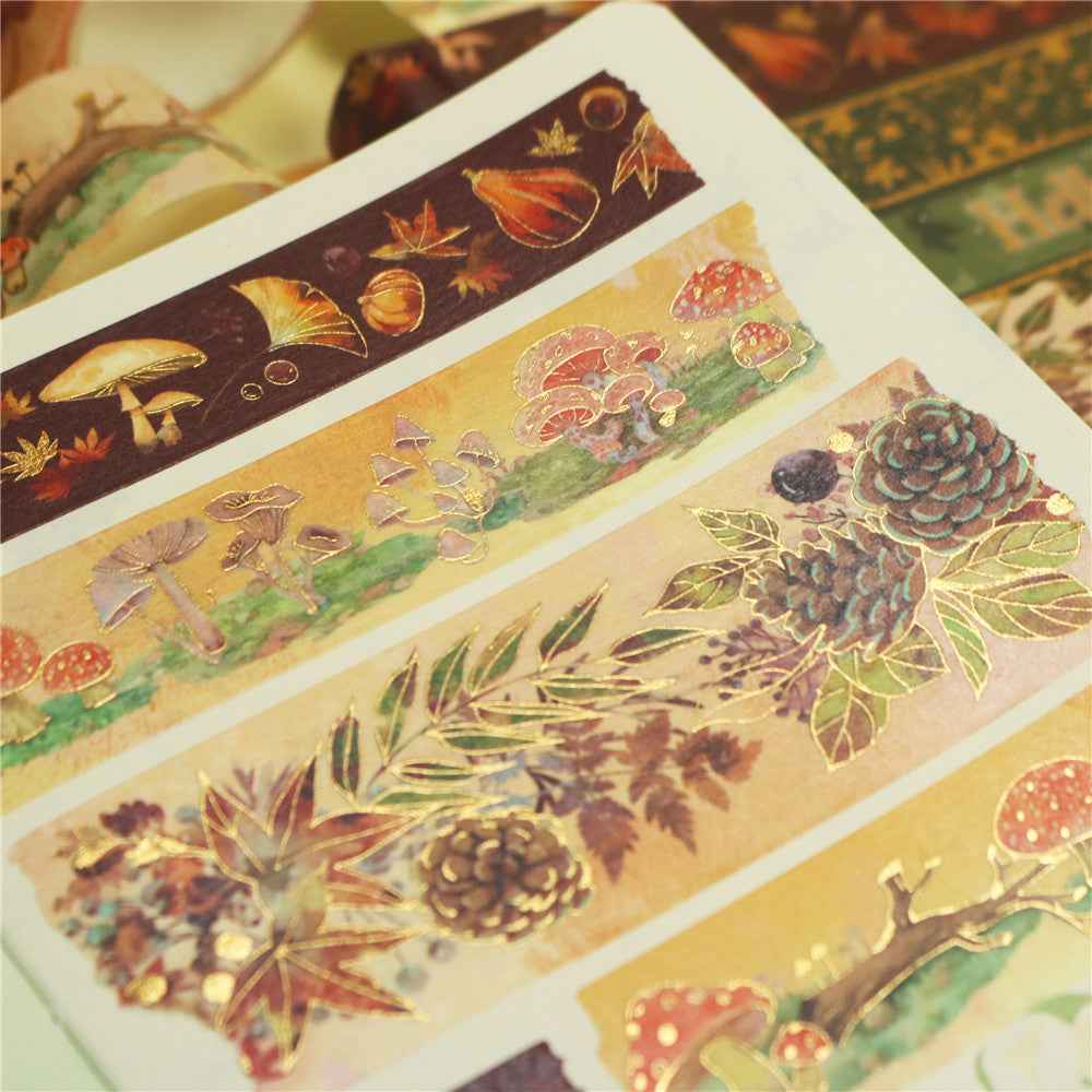 Hello Autumn Nature Metallic Foil Washi Tape Set 6 Rolls - TTpen