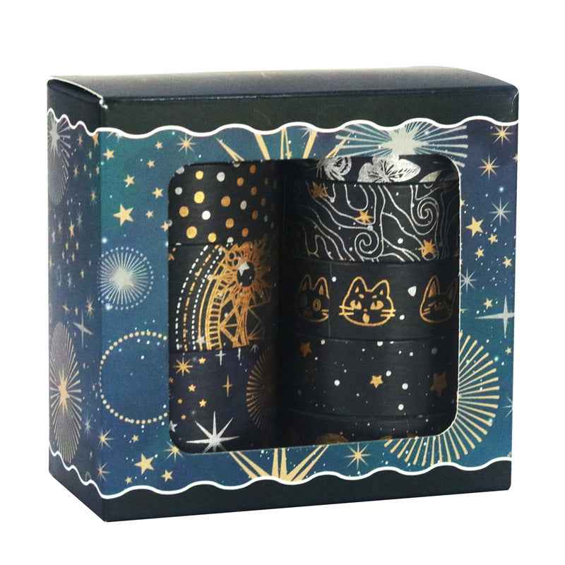 9 Rolls Dark Night Foil Washi Tape Set - TTpen