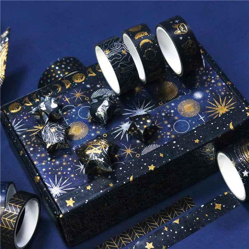 9 Rolls Dark Night Foil Washi Tape Set - TTpen