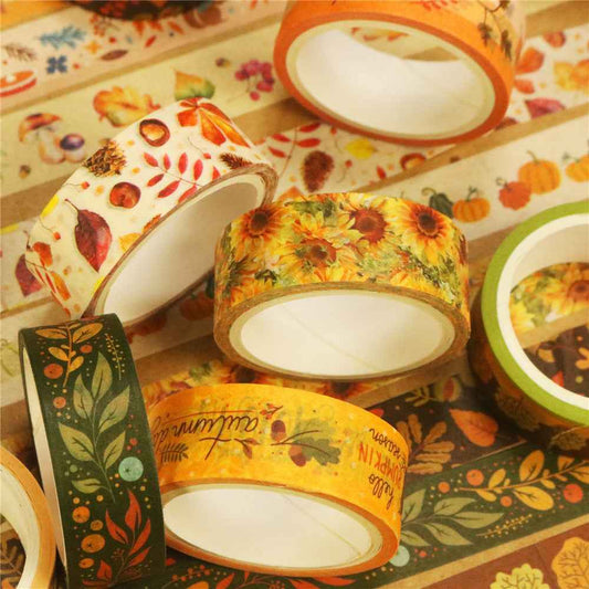 Autumn Day Washi Tape Set 10 Rolls 15mm x 5m - TTpen
