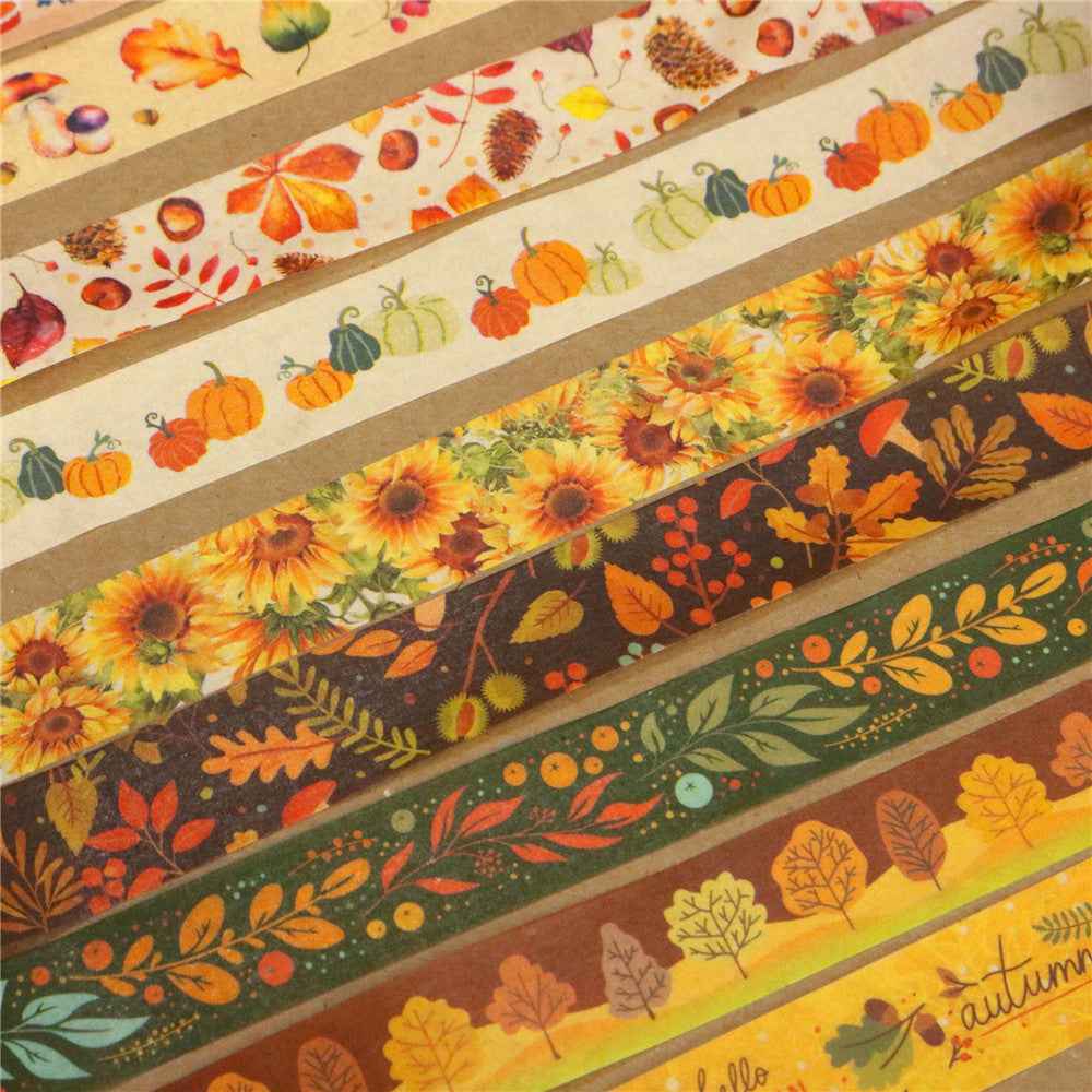 Autumn Day Washi Tape Set 10 Rolls 15mm x 5m - TTpen