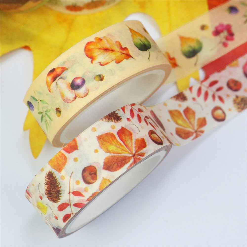 Autumn Day Washi Tape Set 10 Rolls 15mm x 5m - TTpen