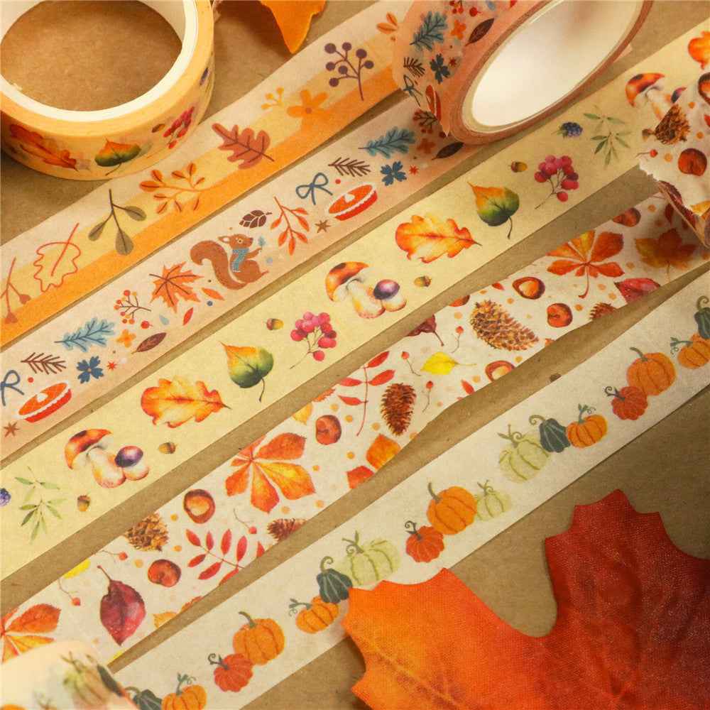 Autumn Day Washi Tape Set 10 Rolls 15mm x 5m - TTpen