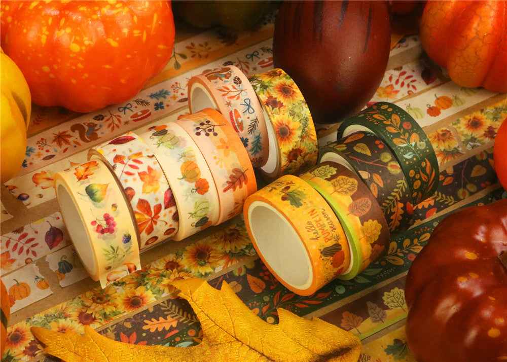 Autumn Day Washi Tape Set 10 Rolls 15mm x 5m - TTpen