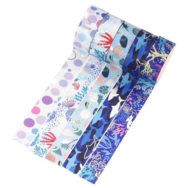 10 Rolls Blue Ocean Washi Tape Set 15mm x 4m - TTpen