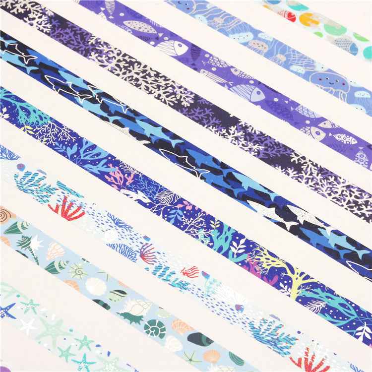 10 Rolls Blue Ocean Washi Tape Set 15mm x 4m - TTpen