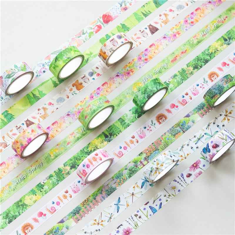 Hello Spring Washi Tape Set 10 Rolls 15mm x 5m - TTpen