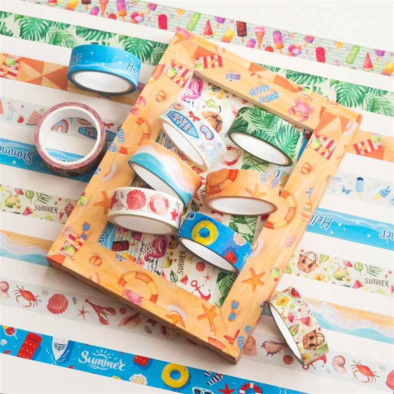 10 Rolls Hello Summer Washi Tape Set 15mm x 5m - TTpen