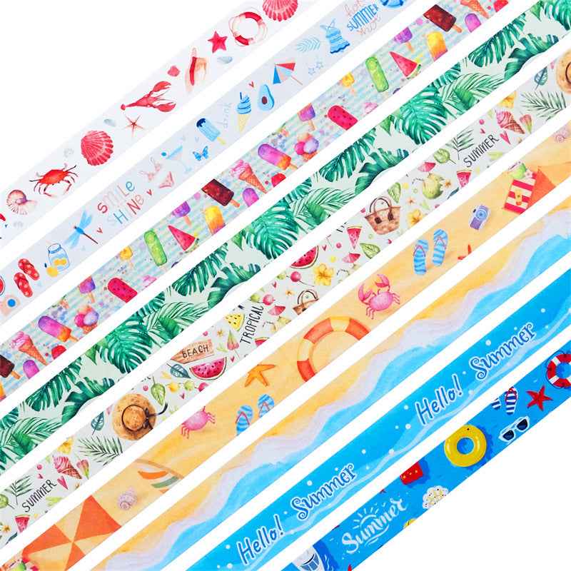10 Rolls Hello Summer Washi Tape Set 15mm x 5m - TTpen