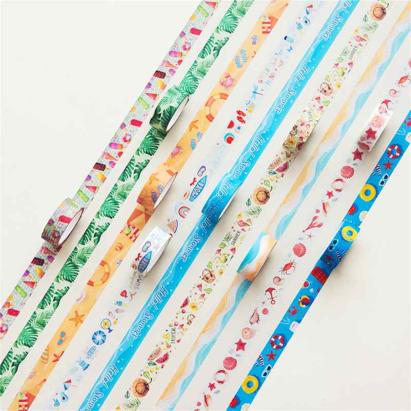 10 Rolls Hello Summer Washi Tape Set 15mm x 5m - TTpen