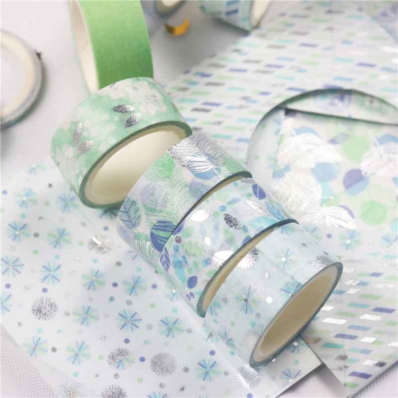 Blue Washi Tape Set 12 Rolls 15mm x 3m - TTpen