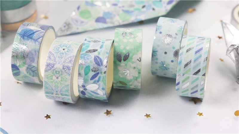 Blue Washi Tape Set 12 Rolls 15mm x 3m - TTpen