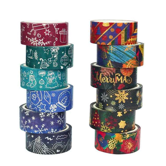 Merry Chiristmas Washi Masking Tape Set 12 Rolls - TTpen