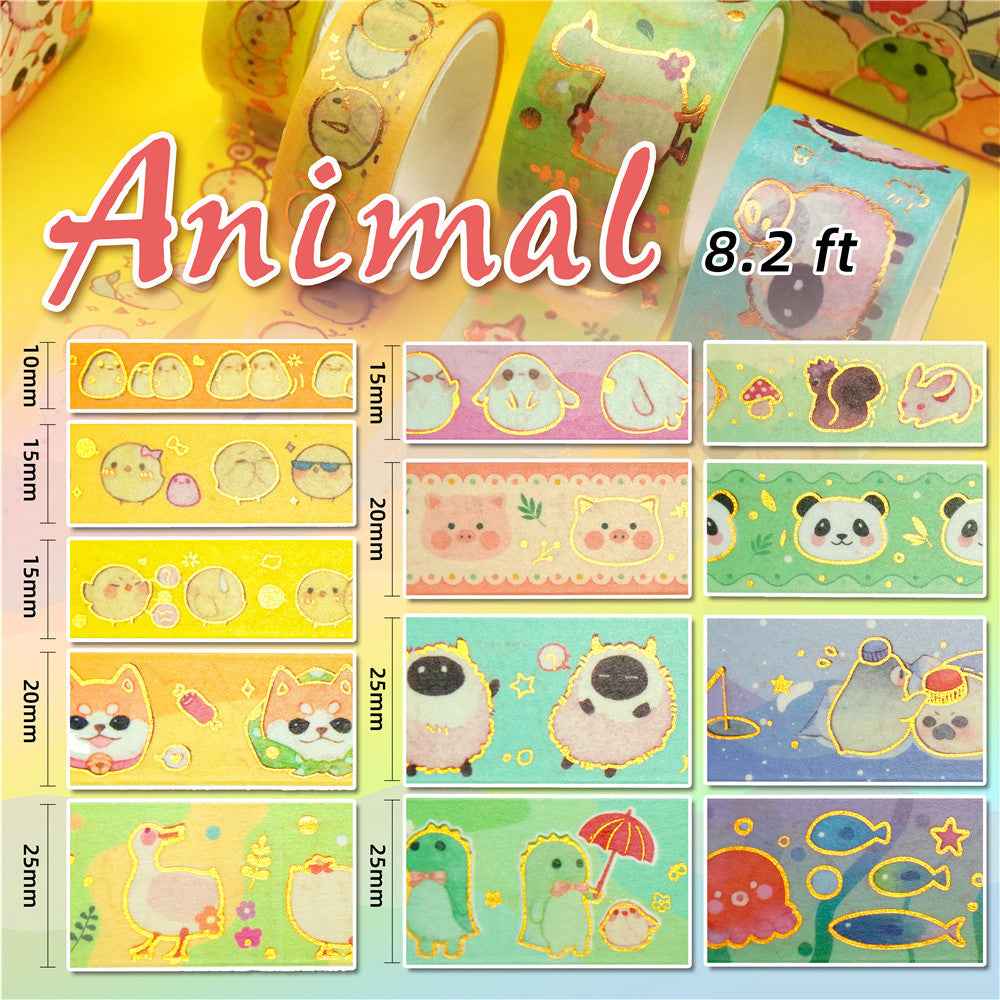 Cute Animal Washi Masking Tape Set 13 Rolls - TTpen