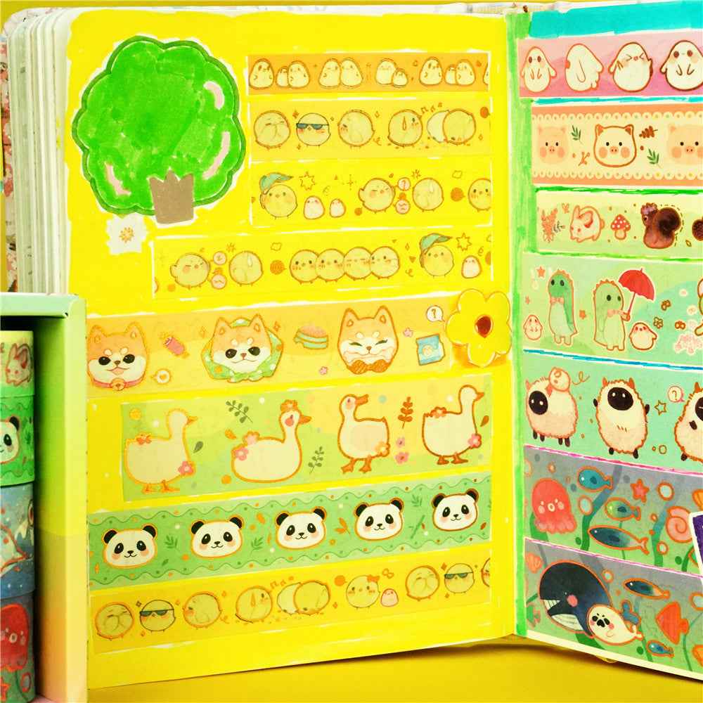 Cute Animal Washi Masking Tape Set 13 Rolls - TTpen