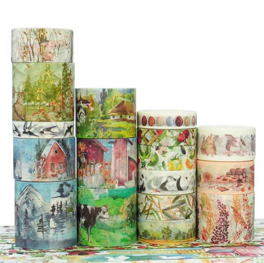 Mountain Forest Washi Masking Tape Set 17 Rolls - TTpen