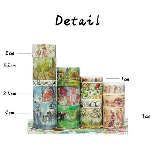 Mountain Forest Washi Masking Tape Set 17 Rolls - TTpen