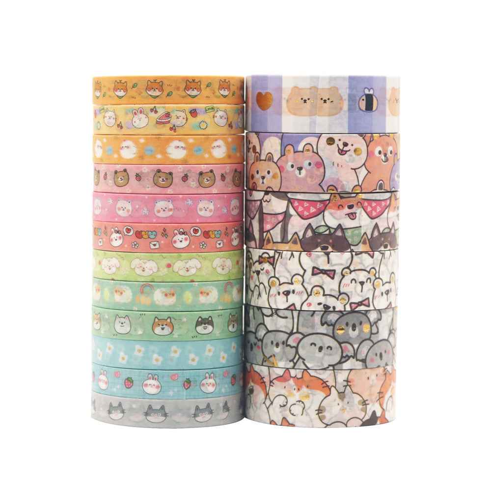 Cute Animals Washi Tape Set 18 Rolls - TTpen