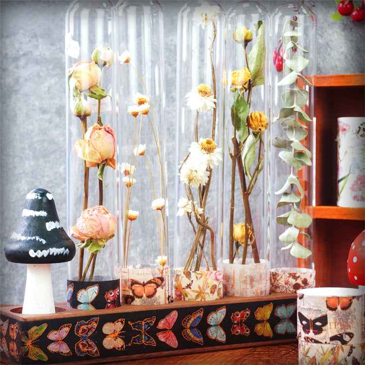Vintage Butterfly Floral Washi Masking Tape Set 18 Rolls - TTpen