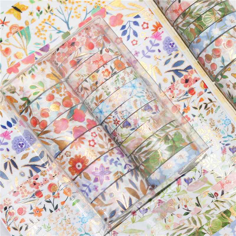Bloodming Floral Gold Washi Tape Set 18 Rolls - TTpen