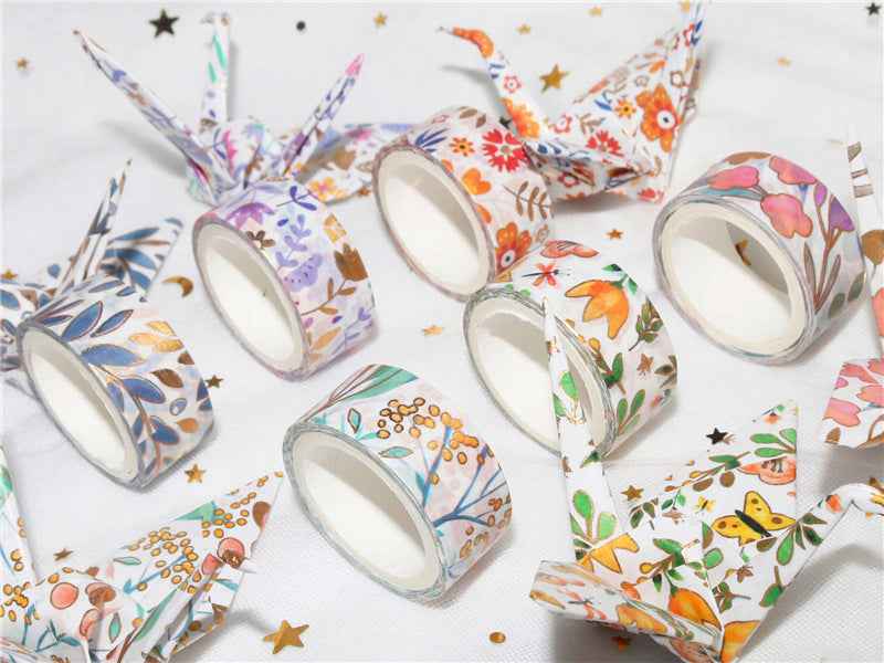 Bloodming Floral Gold Washi Tape Set 18 Rolls - TTpen