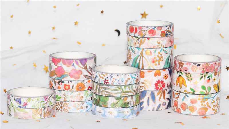 Bloodming Floral Gold Washi Tape Set 18 Rolls - TTpen