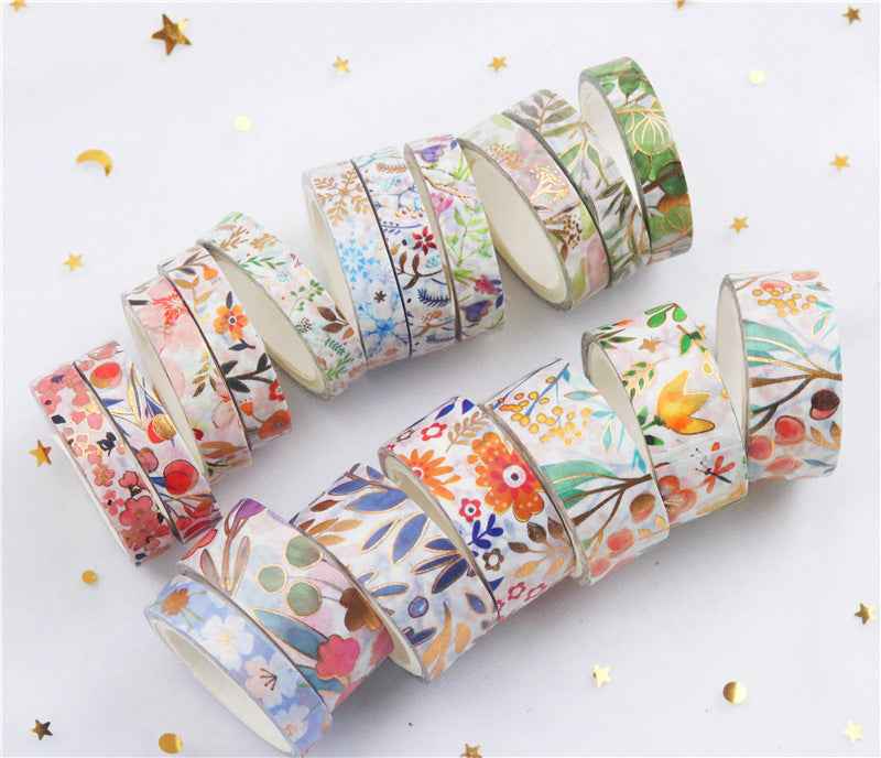 Bloodming Floral Gold Washi Tape Set 18 Rolls - TTpen