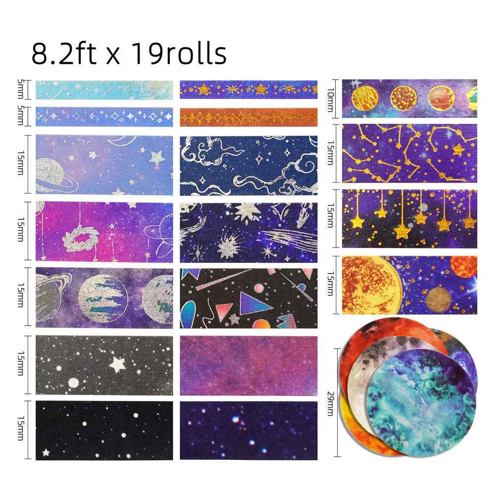 Galaxy Washi Masking Tape Set 19 Rolls - TTpen