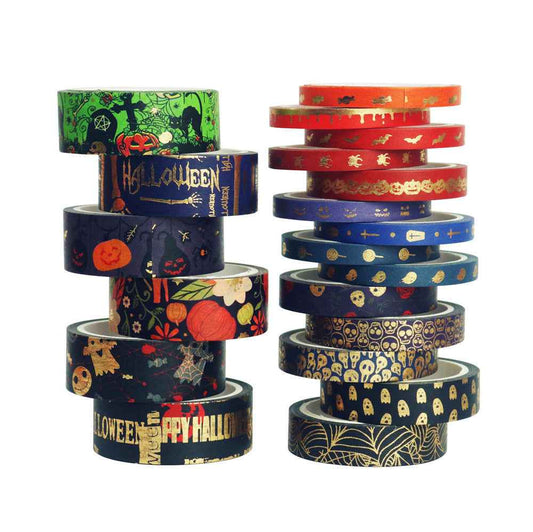 Halloween Thrilling Skull Washi Masking Tape Set 20 Rolls - TTpen