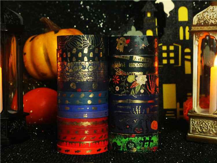 Halloween Thrilling Skull Washi Masking Tape Set 20 Rolls - TTpen