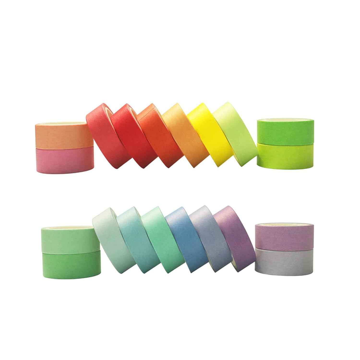 Rainbow 20 Colors Masking Washi Tape Set - 15mm x 5m - TTpen